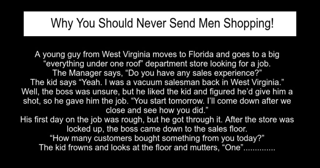 Why You Should Never Send Men Shopping