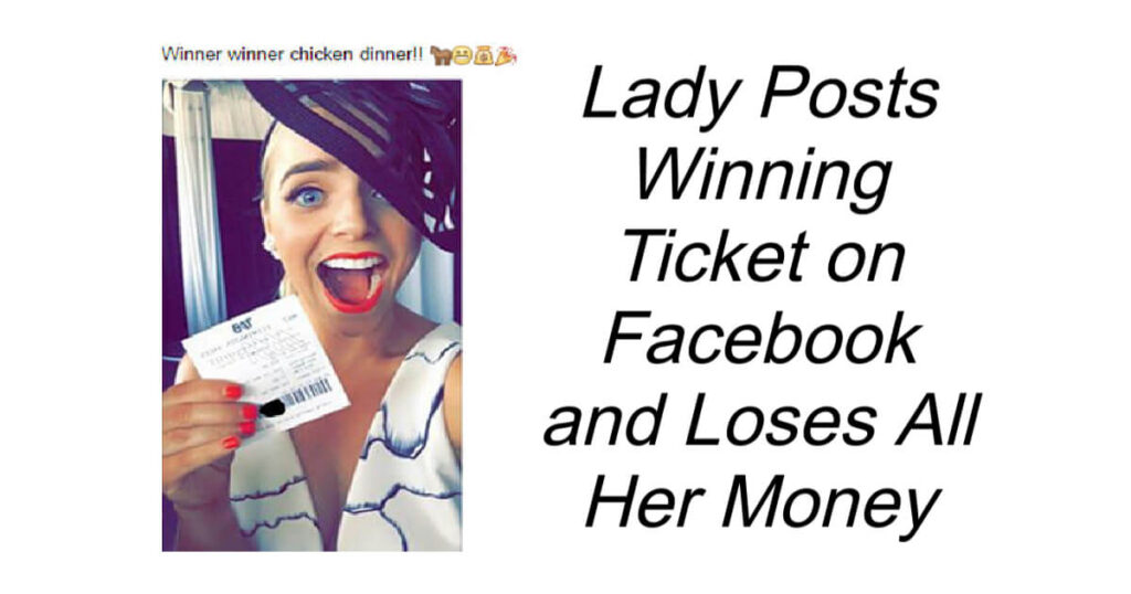 Lady Posts Winning Ticket on Facebook