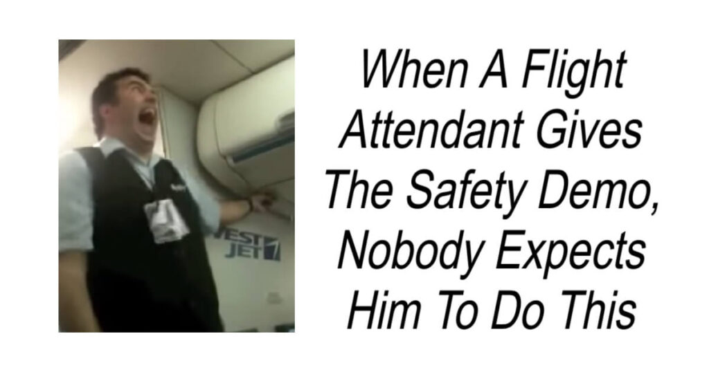 Flight Attendant Gives Hilarious Safety Demo