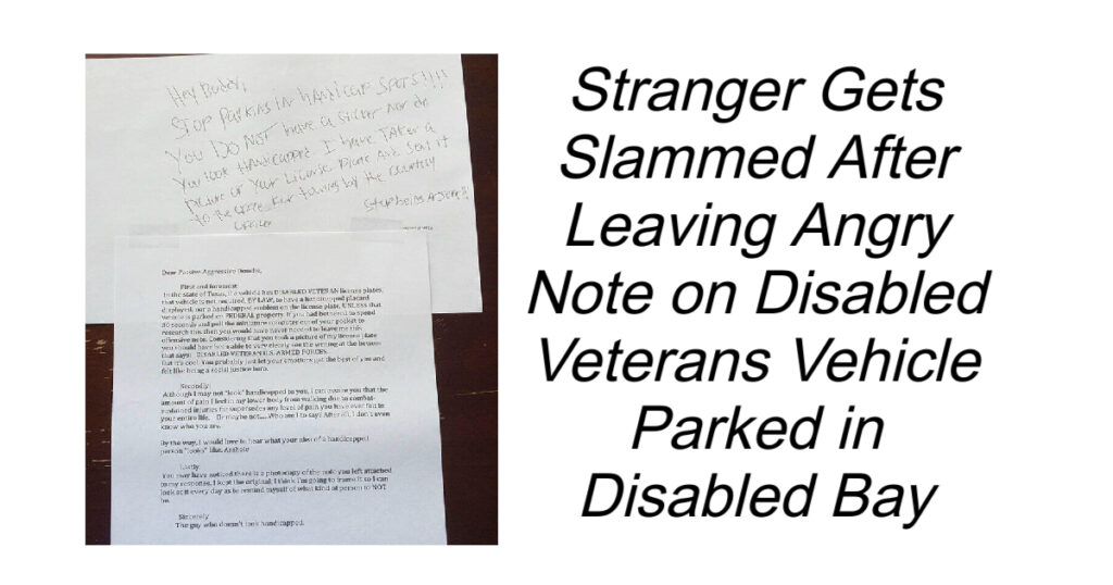 Stranger Gets Slammed After Leaving Angry Note