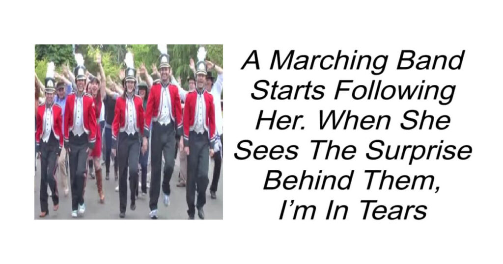 Marching Band Starts Following Her