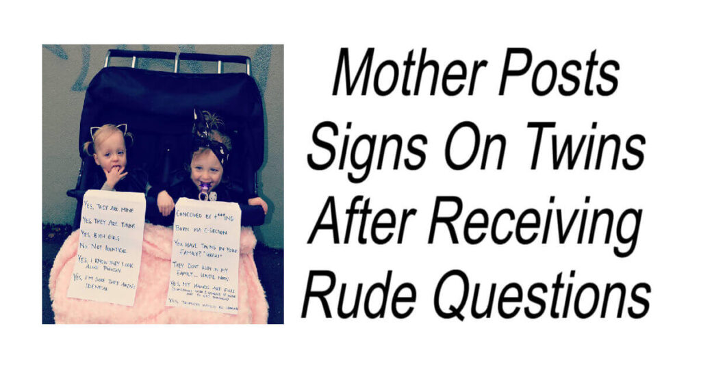 Mother Posts Signs On Twins
