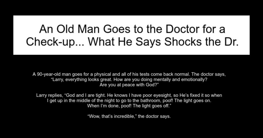 An Old Man Goes to the Doctor for a Check-up