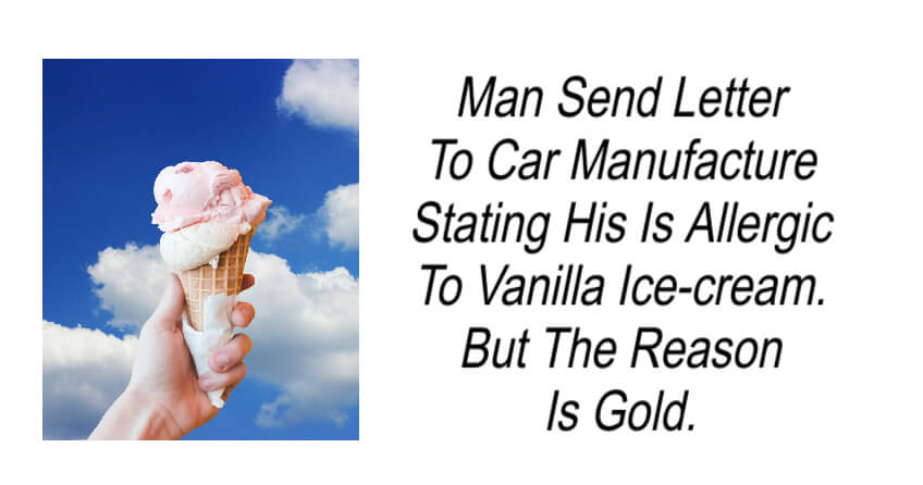 Car Is Allergic To Vanilla Ice-cream