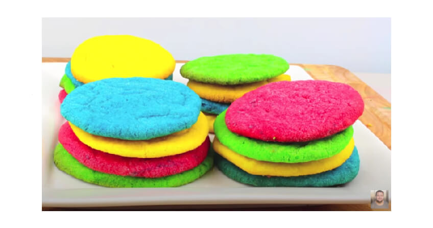 Rainbow Jell-O Cookies