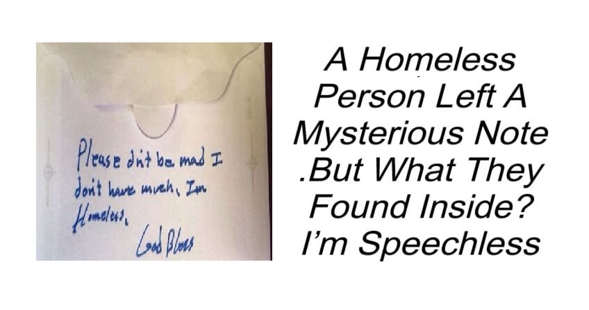 A Homeless Person Left A Mysterious Note