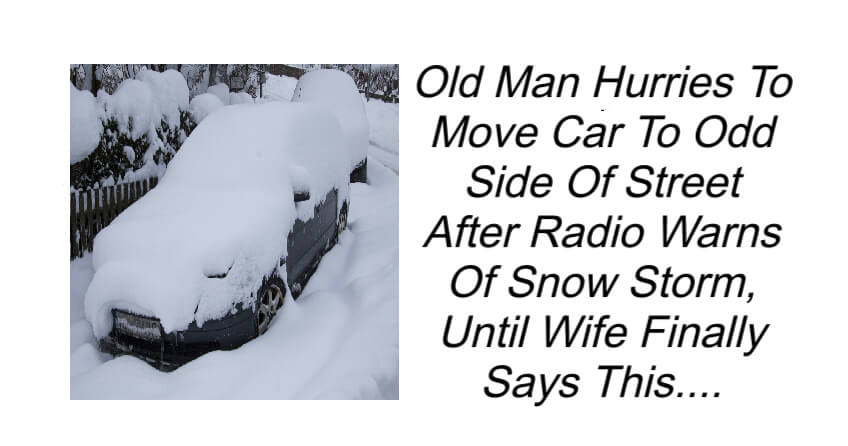 Old Man Hurries To Move Car