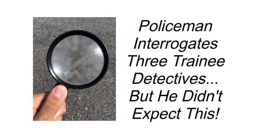 Policeman Interrogates Three Trainee Detectives