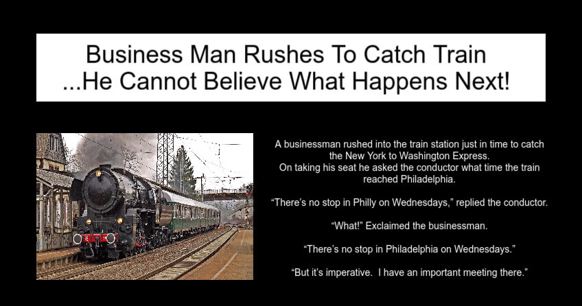 Business Man Rushes To Catch Train