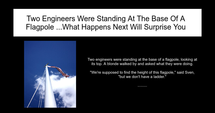 Two Engineers Were Standing At The Base Of A Flagpole