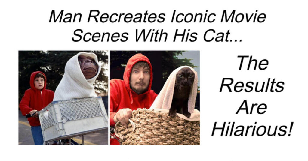 Man Recreates Movie Scenes With Cat