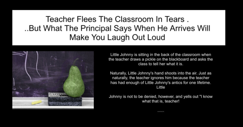 Teacher Flees The Classroom In Tears