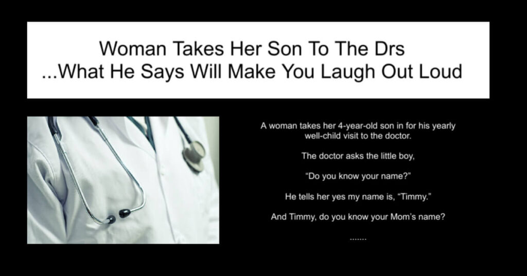 Woman Takes Her Son To The Drs