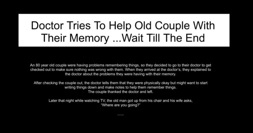 Doctor Tries To Help Old Couple With Their Memory