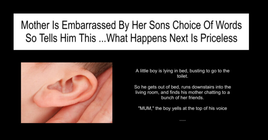 Mother Is Embarrassed By Her Sons Choice Of Words