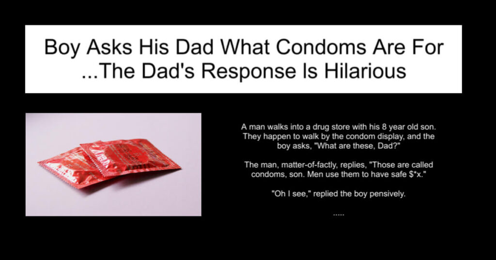 Boy Asks His Dad What Condoms Are For