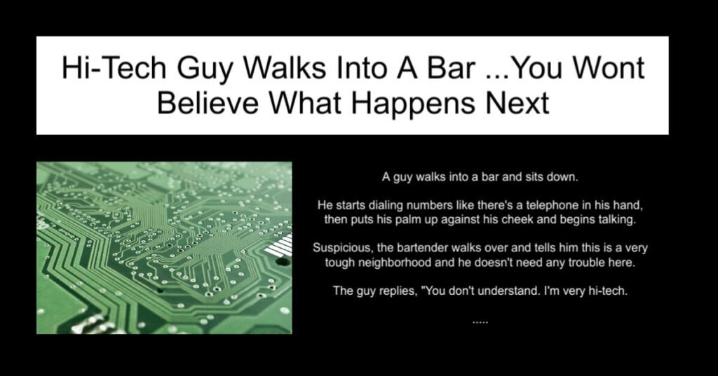 Hi-Tech Guy Walks Into A Bar
