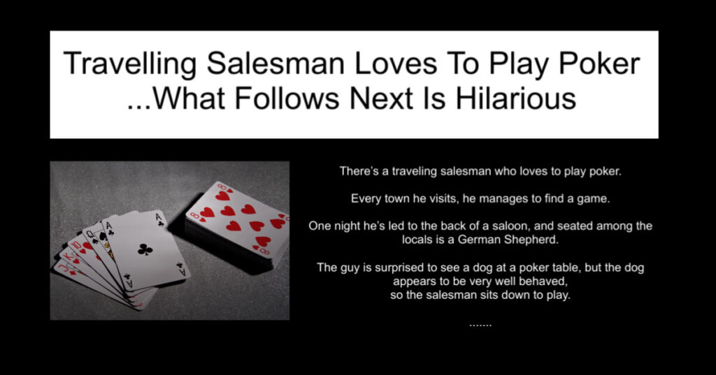 Travelling Salesman Loves To Play Poker