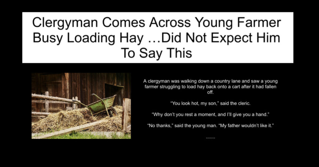 Young Farmer Busy Loading Hay