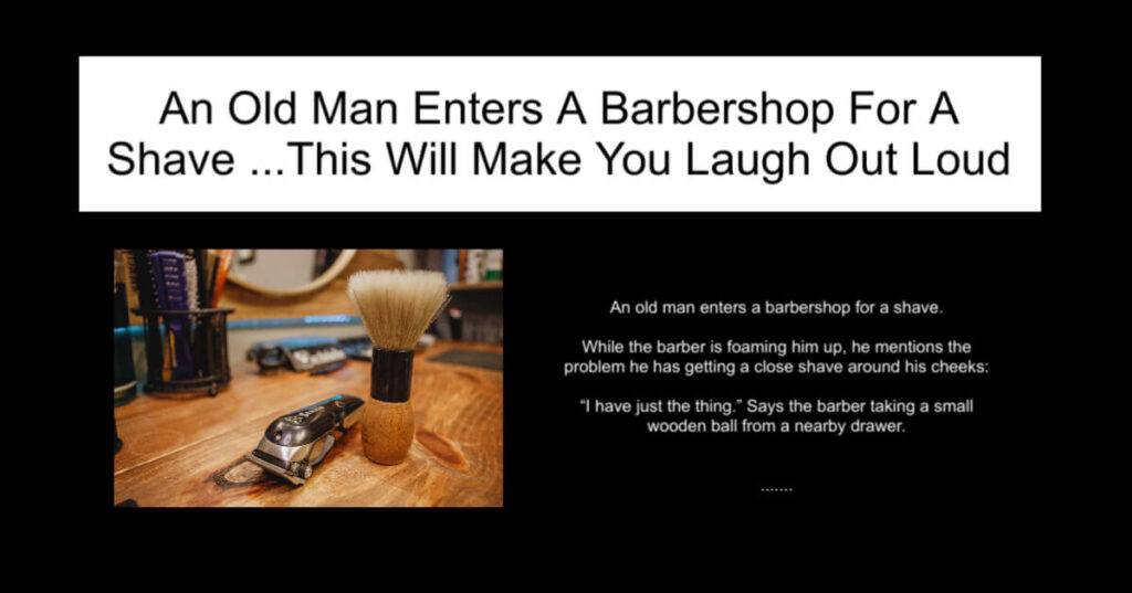 An Old Man Enters A Barbershop For A Shave