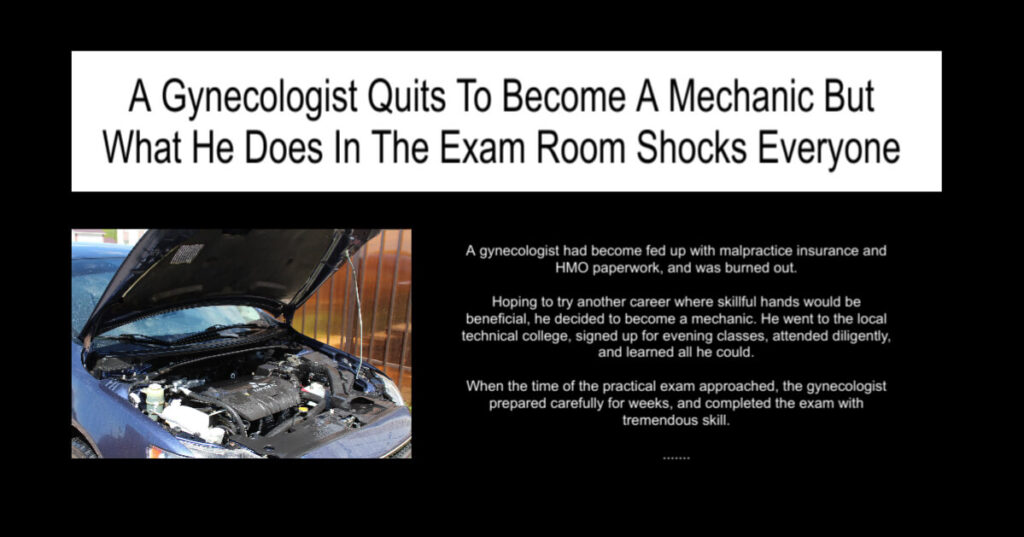 A Gynecologist Quits To Become A Mechanic