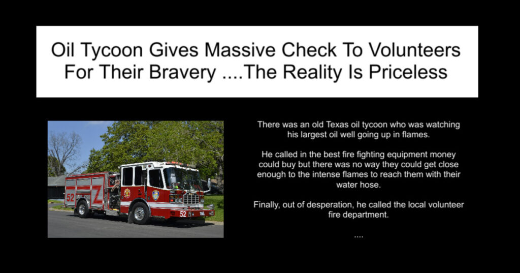 Oil Tycoon Gives Massive Check To Volunteers For Their Bravery