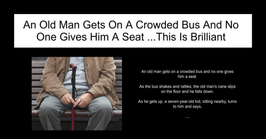 An Old Man Gets On A Crowded Bus