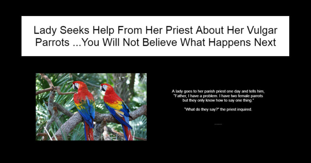 Lady Seeks Help From Her Priest About Her Vulgar Parrots