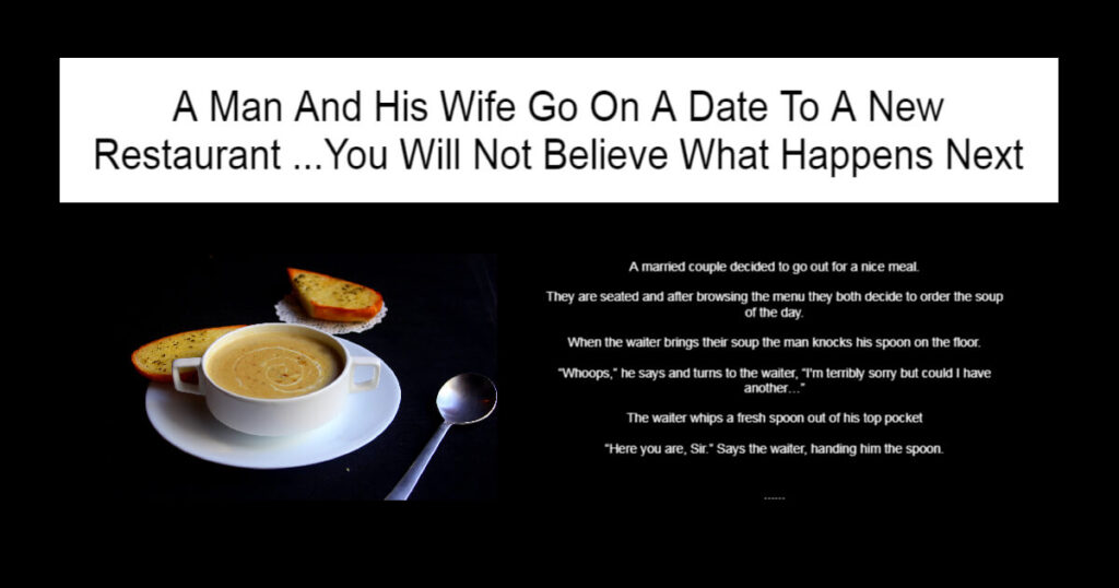 A Man And His Wife Go On A Date To A New Restaurant