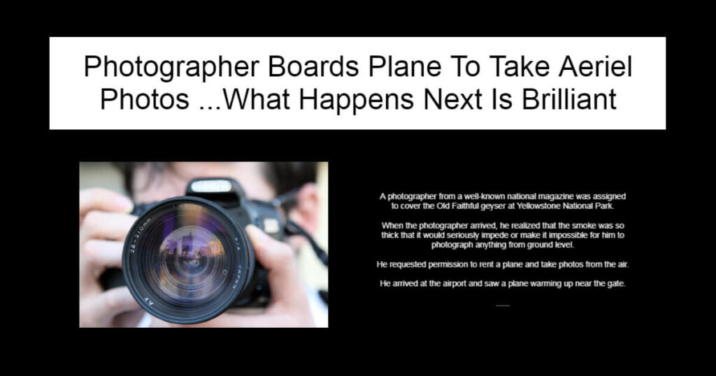 Photographer Boards Plane To Take Aeriel Photos ...What Happens Next Is Brilliant