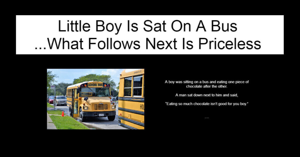 Little Boy Is Sat On A Bus