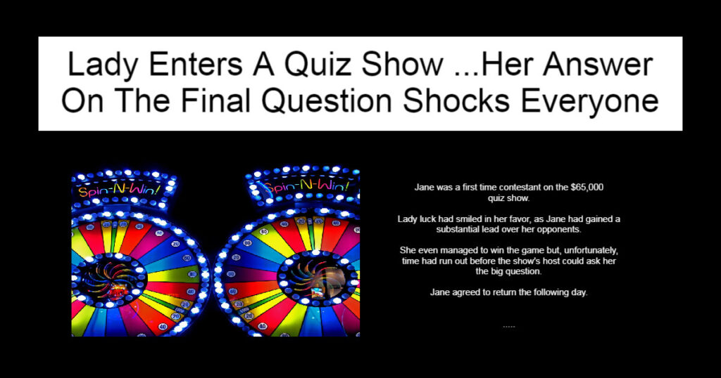 Lady Enters A Quiz Show