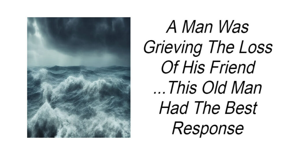 A Man Was Grieving The Loss Of His Friend