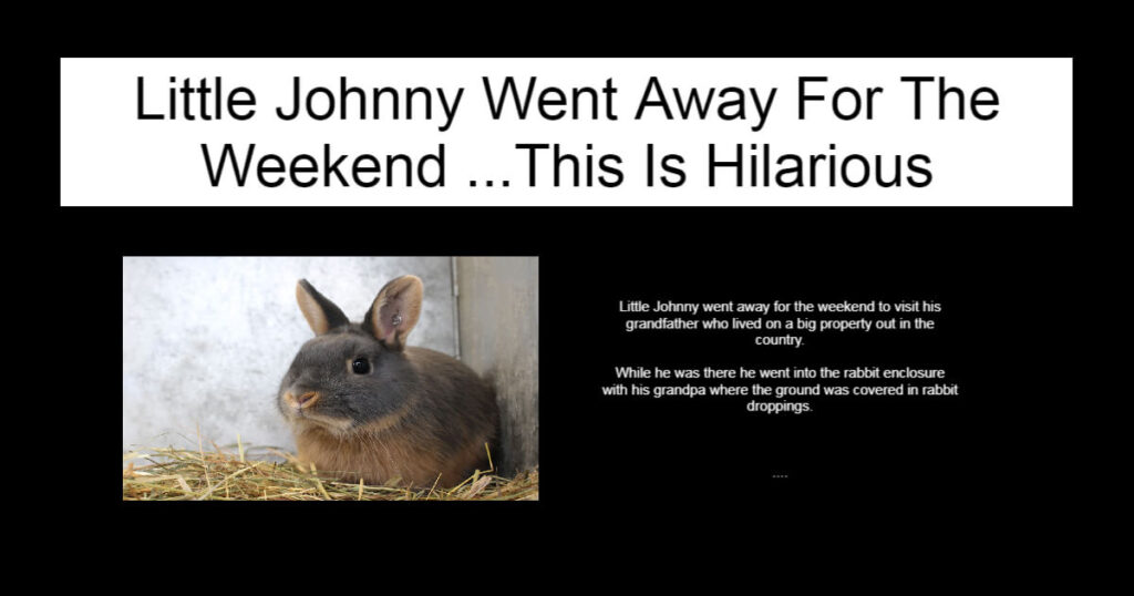 Little Johnny Went Away For The Weekend
