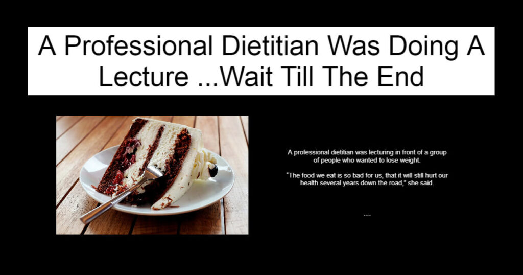 A Professional Dietitian Was Doing A Lecture