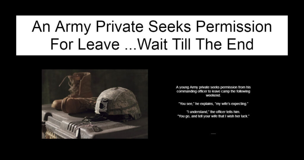 An Army Private Seeks Permission For Leave