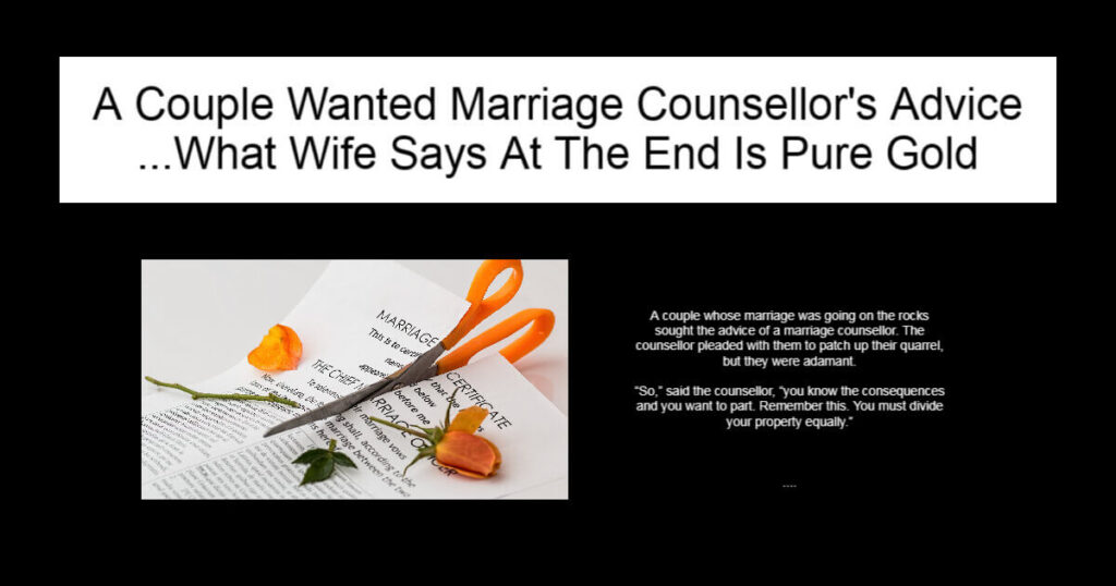 A Couple Wanted Marriage Counsellor's Advice