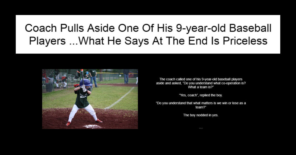 Coach Pulls Aside One Of His 9-year-old Baseball Players