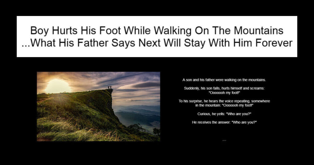 Boy Hurts His Foot While Walking On The Mountains