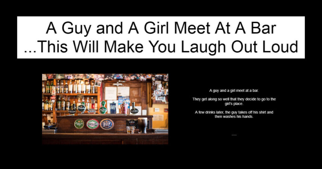 A Guy and A Girl Meet At A Bar