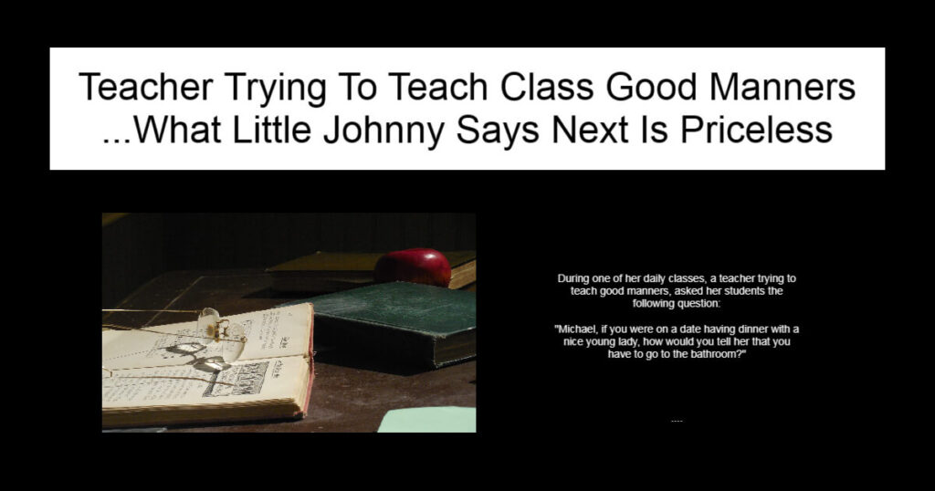 Teacher Trying To Teach Class Good Manners