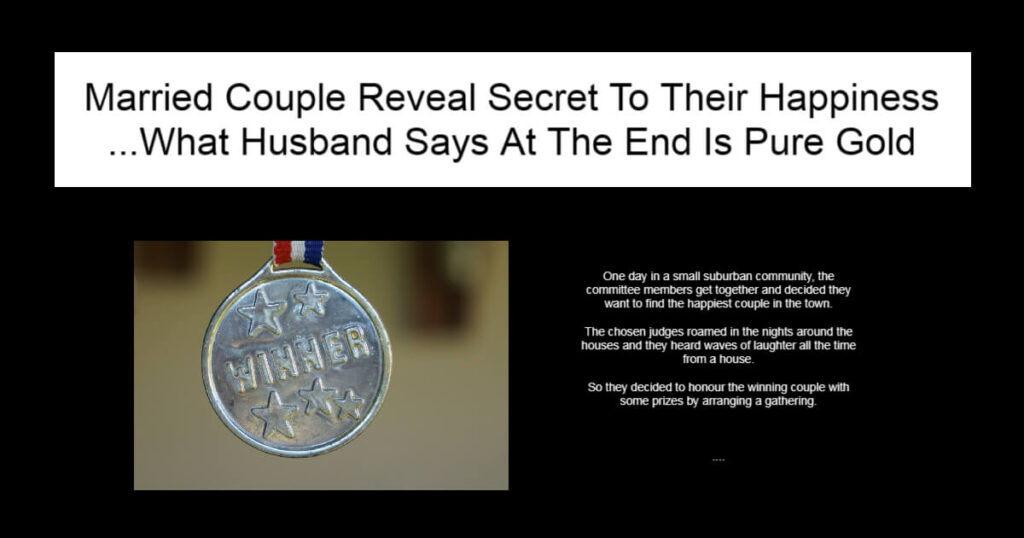 Married Couple Reveal Secret To Their Happiness
