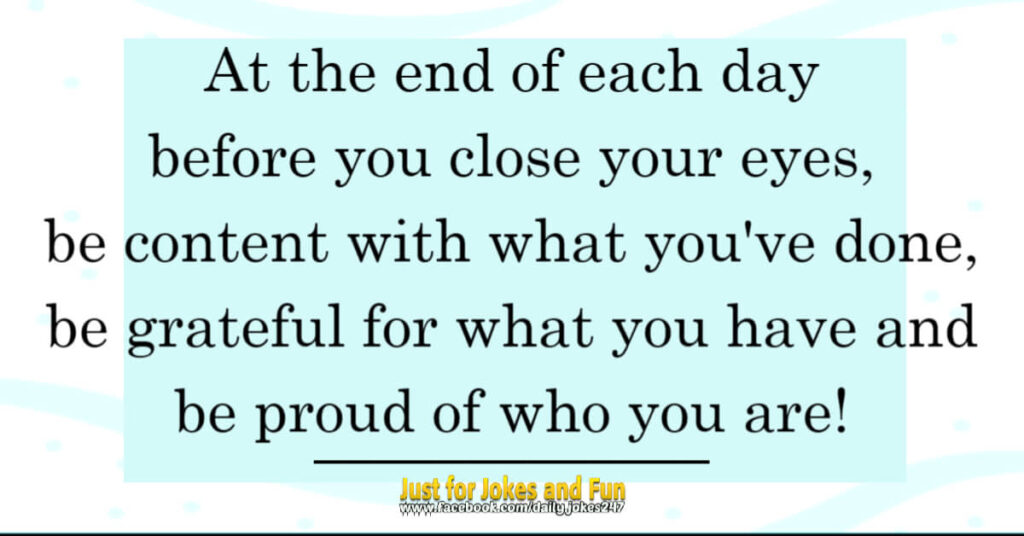 At the end of each day