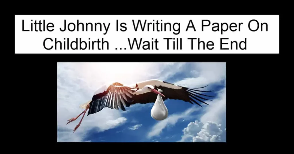 Little Johnny Is Writing A Paper On Childbirth