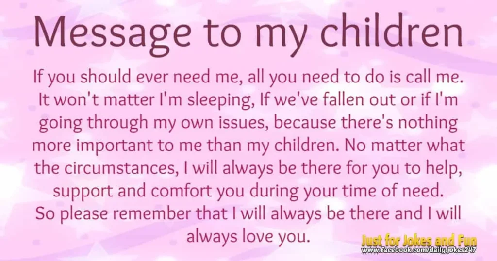Message to my children