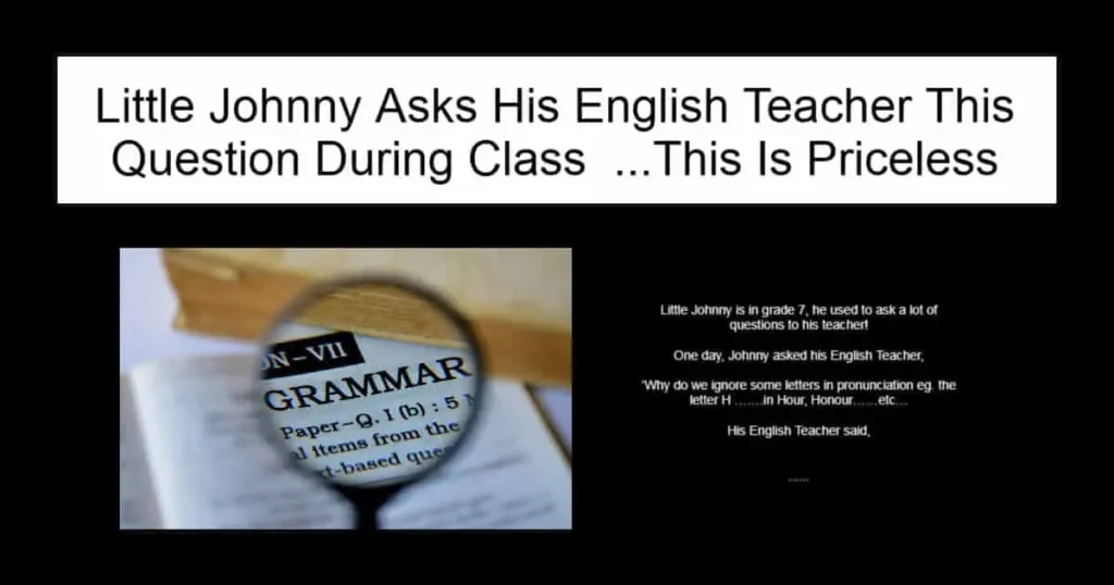 Little Johnny Asks His English Teacher This Question