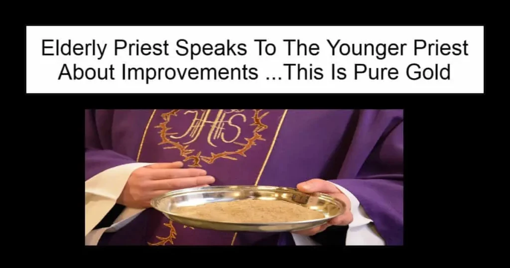 Elderly Priest Speaks To The Younger Priest