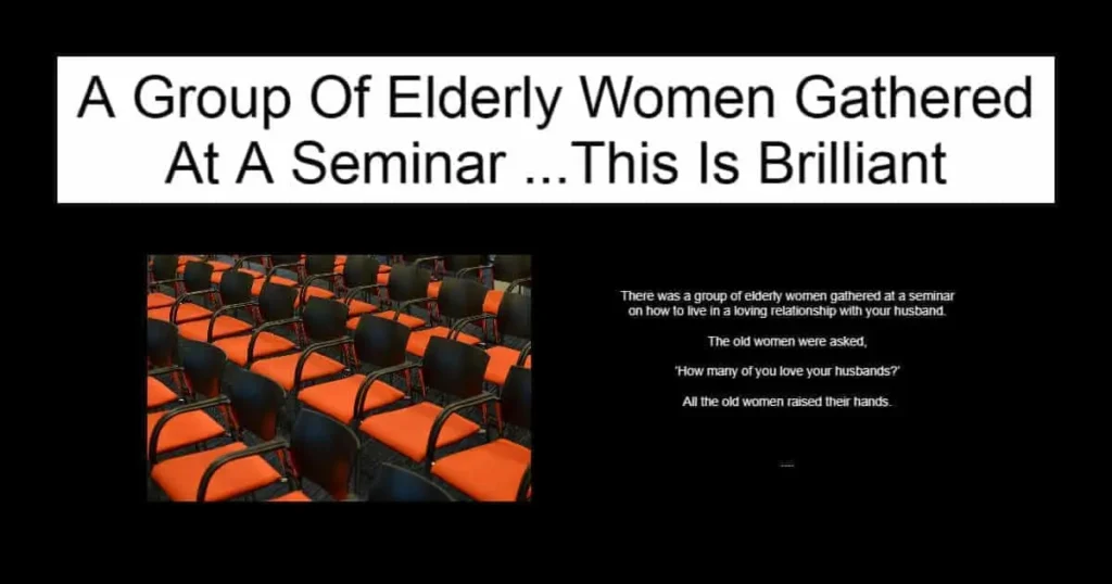 A Group Of Elderly Women Gathered At A Seminar