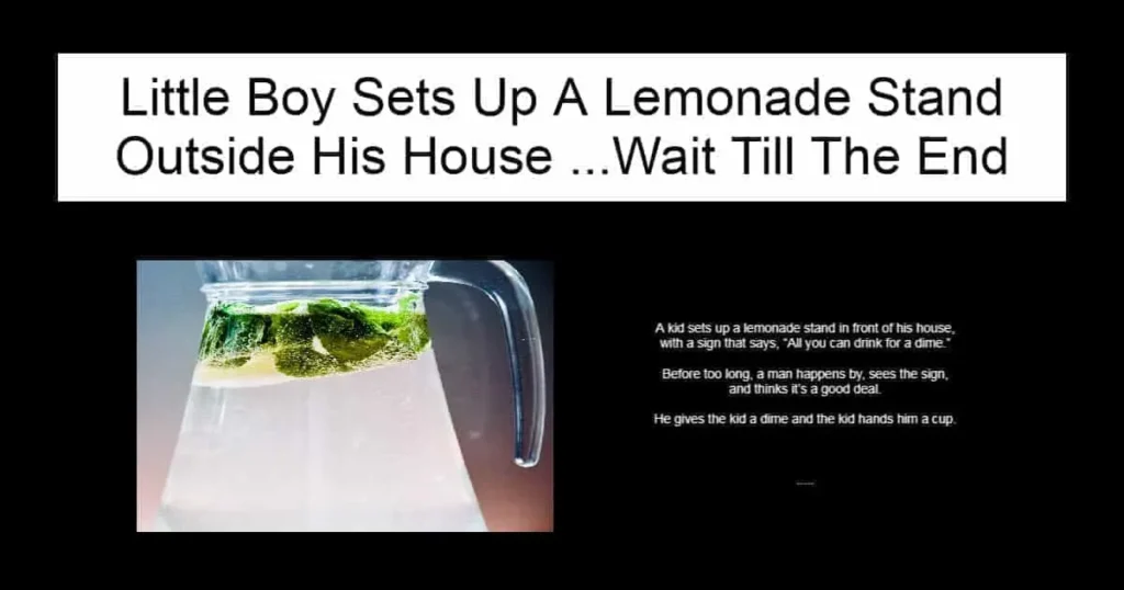 Little Boy Sets Up A Lemonade Stand Outside His House