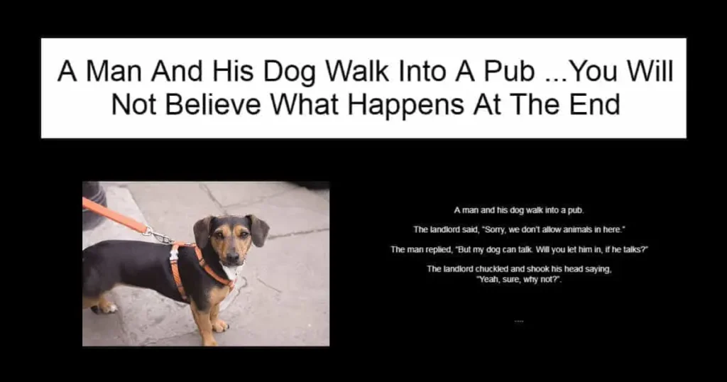A Man And His Dog Walk Into A Pub